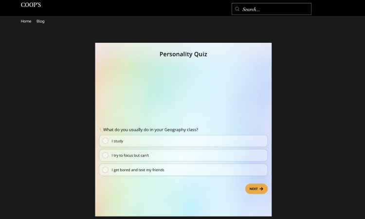 Previewing how your quiz looks on a Wix website